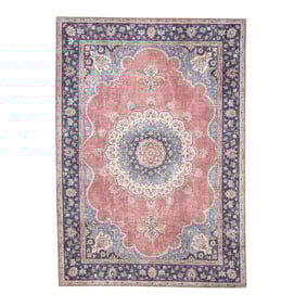 Tapis vintage - Lily Medaillon Rouge/Rose - product
