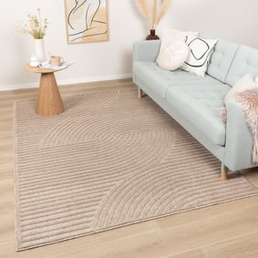 Tapis persan - Nori Curves Taupe