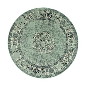 Tapis rond vintage - Wonder Vert/Noir - sfeer