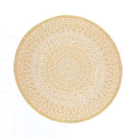 Tapis d'extérieur rond - Summer Azteca Jaune - product
