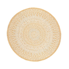 Tapis d'extérieur rond - Summer Azteca Jaune - sfeer