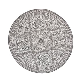 Tapis d'extérieur rond - Summer Oriental Gris - product