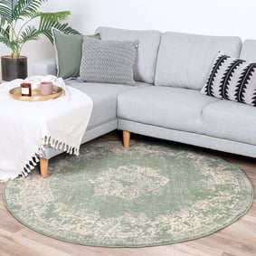 Tapis vintage rond - Wonder Vert