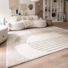 Tapis à poils longs - Serene Shapes Crème