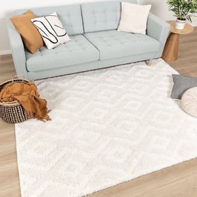 Tapis moderne intérieur et extérieur - Lova Diamond Crème