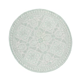 Tapis d'extérieur rond - Summer Oriental Menthe - product