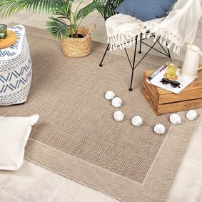 Tapis d'extérieur en jute - Fora Edge Naturel