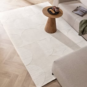 Tapis en laine - Giselle Circles Blanc