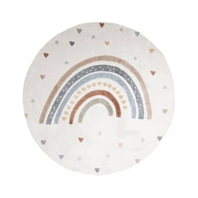 Tapis rond lavable pour enfant - Ravi Rainbow Multicolore - sfeer
