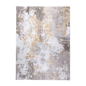 Tapis moderne - Sarge Taupe/Jaune - sfeer