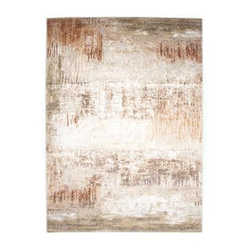Tapis abstrait - Xavier Scratch Taupe/Rouge - sfeer