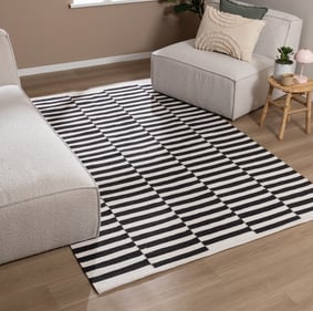 Tapis en coton - Dazzle Blocks Noir/Blanc