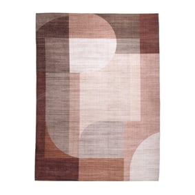 Tapis d'extérieur abstrait - Groovy Shapes Crème/Terracotta - sfeer