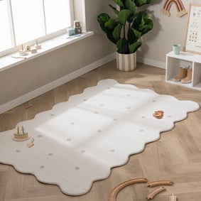 Tapis lavable - Cloudy Stippen Blanc
