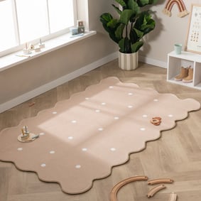 Tapis lavable - Cloudy Dots Beige