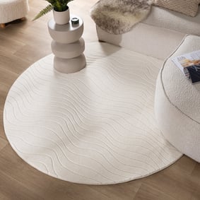 Tapis marbré - Charm Waves Blanc
