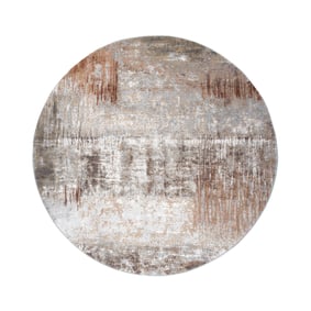 Tapis rond abstrait - Xavier Scratch Taupe/Rouge - sfeer