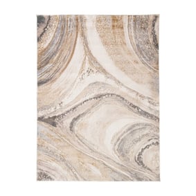 Tapis organique en laine - Leonore Noce Crème/Marron - product
