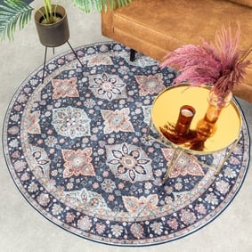 Tapis vintage rond - Imagine Oriental Bleu