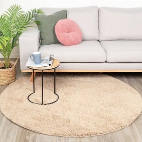 Tapis rond à poils longs - Lofty Beige