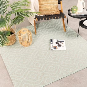 Tapis d'extérieur carré - Summer Retro Menthe