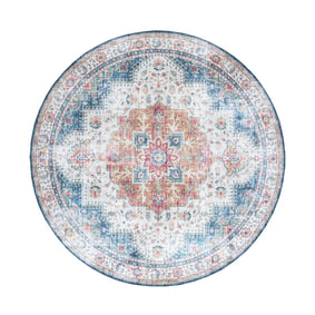 Tapis rond vintage - Azara Bleu Clair - sfeer