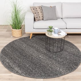 Tapis en laine rond - Feline Anthracite/Mélangé