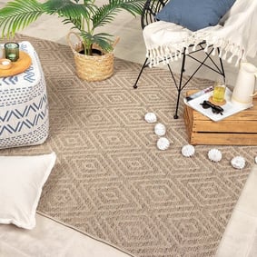 Tapis d'extérieur en jute - Fora Tile Naturel