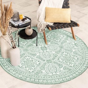 Tapis d'extérieur rond - Summer Oriental Vert