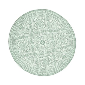 Tapis d'extérieur rond - Summer Oriental Vert - product