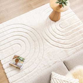 Tapis doux à poils longs - Carvy Arches Crème