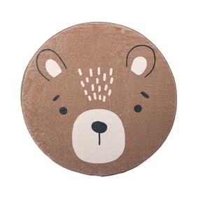 Tapis rond rétro - Sammy Bear Marron - product