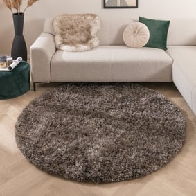 Tapis rond shaggy - Grace Gris