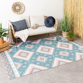 Tapis de balcon - Vedra Aztec Bleu