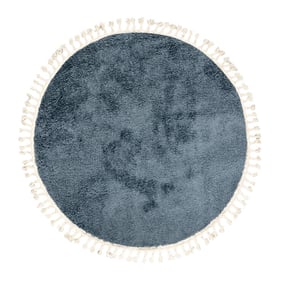 Tapis rond à poils longs - Lofty Fringe Bleu - product
