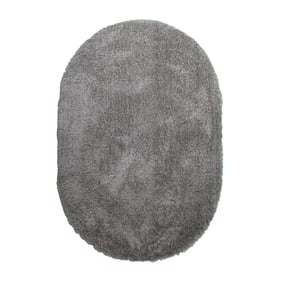 Tapis shaggy ovale - Blaze Gris - sfeer