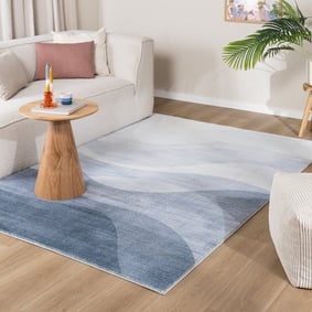 Tapis moderne - Field Bleu/Gris