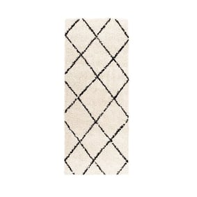 Tapis de Couloir à poils longs - Grand Lines Crème/Noir - product