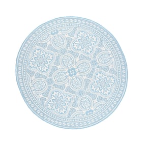 Tapis d'extérieur rond - Summer Oriental Bleu Clair - sfeer