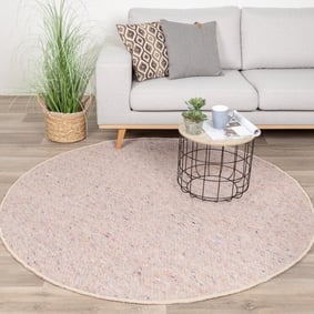 Tapis en laine rond - Feline Pastel