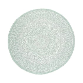 Tapis d'extérieur rond - Summer Azteca Menthe - product
