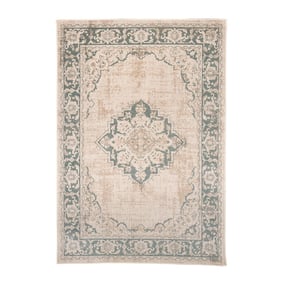 Tapis vintage - Spring Medallion Crème/Vert - sfeer