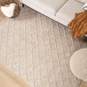 Tapis en laine tressée - Knit Beige
