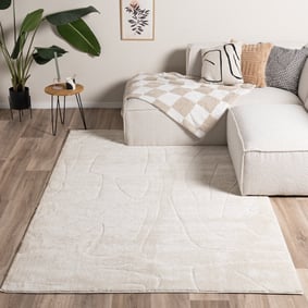 Tapis japandi - Yori Abstract Lines Crème