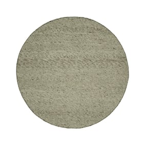 Tapis en laine rond - Feline Vert Olive/Chiné - sfeer