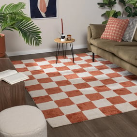 Tapis à damier - Blox Terracotta
