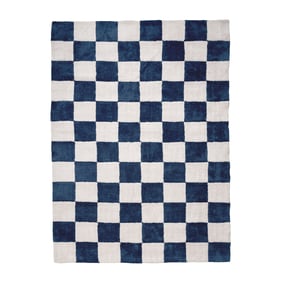 Tapis à damier - Blox Bleu - sfeer