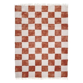 Tapis damier - Blox Fringe Terracotta - sfeer