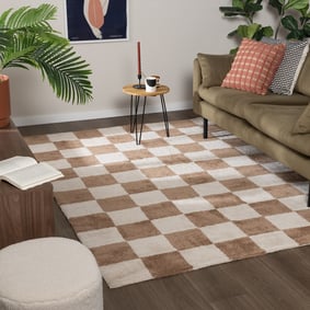 Tapis damier - Blox Beige