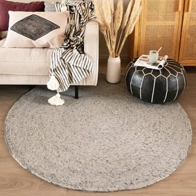 Tapis en laine rond - Wise Gris/Blanc No. 609